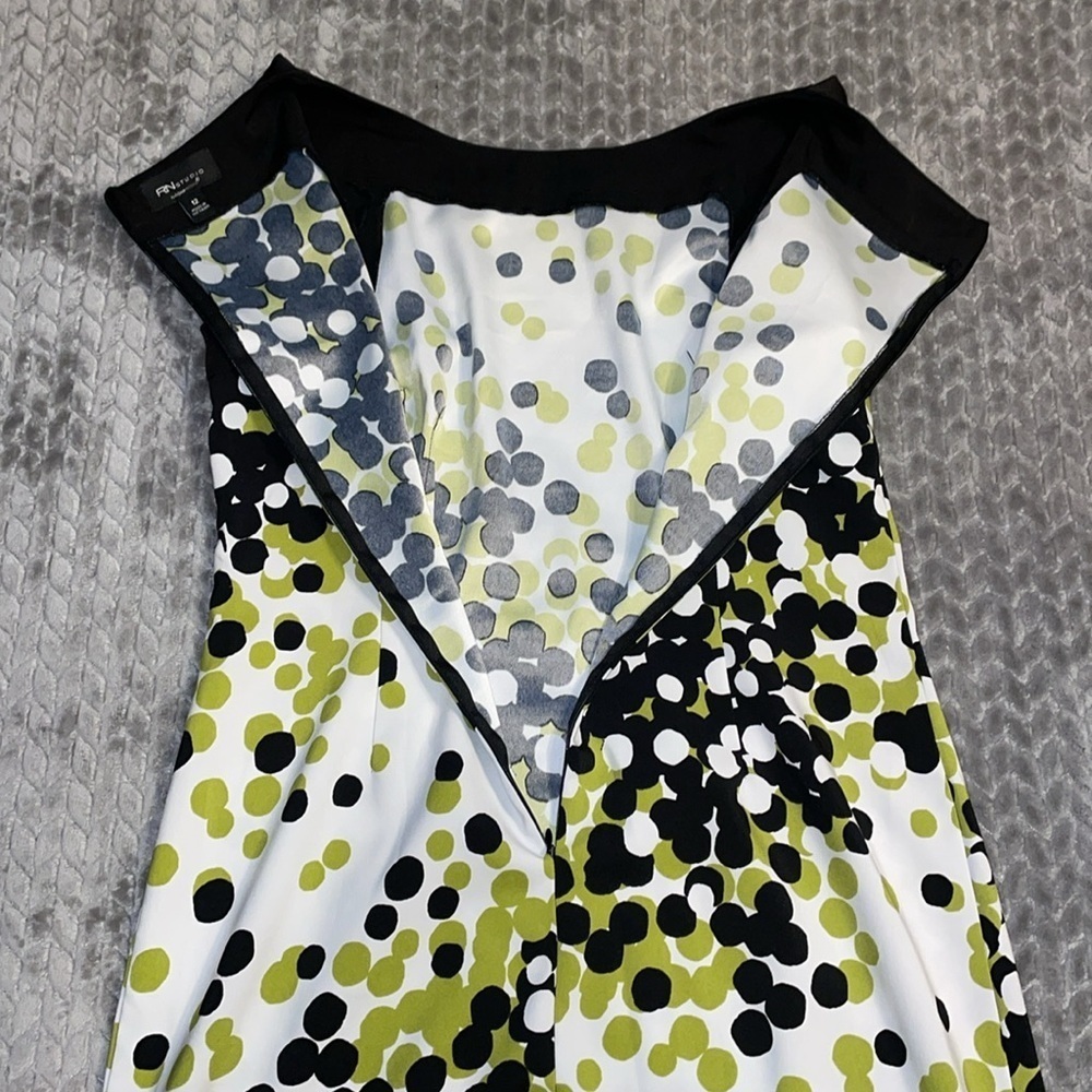 RN Studio/Ronni Nicole Sheath Polka Dot Dress. Size 12. Green/Black/White - Picture 5 of 11